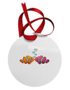 Kissy Clownfish Circular Metal Ornament-Ornament-TooLoud-White-Davson Sales