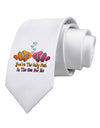 Kissy Clownfish Only Fish In The Sea Printed White Necktie