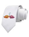 Kissy Clownfish Printed White Necktie