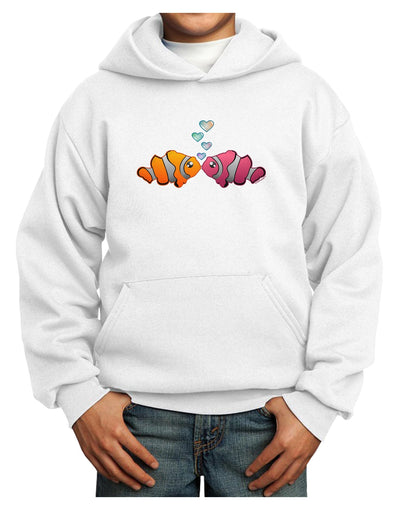 Kissy Clownfish Youth Hoodie Pullover Sweatshirt-Youth Hoodie-TooLoud-White-XS-Davson Sales