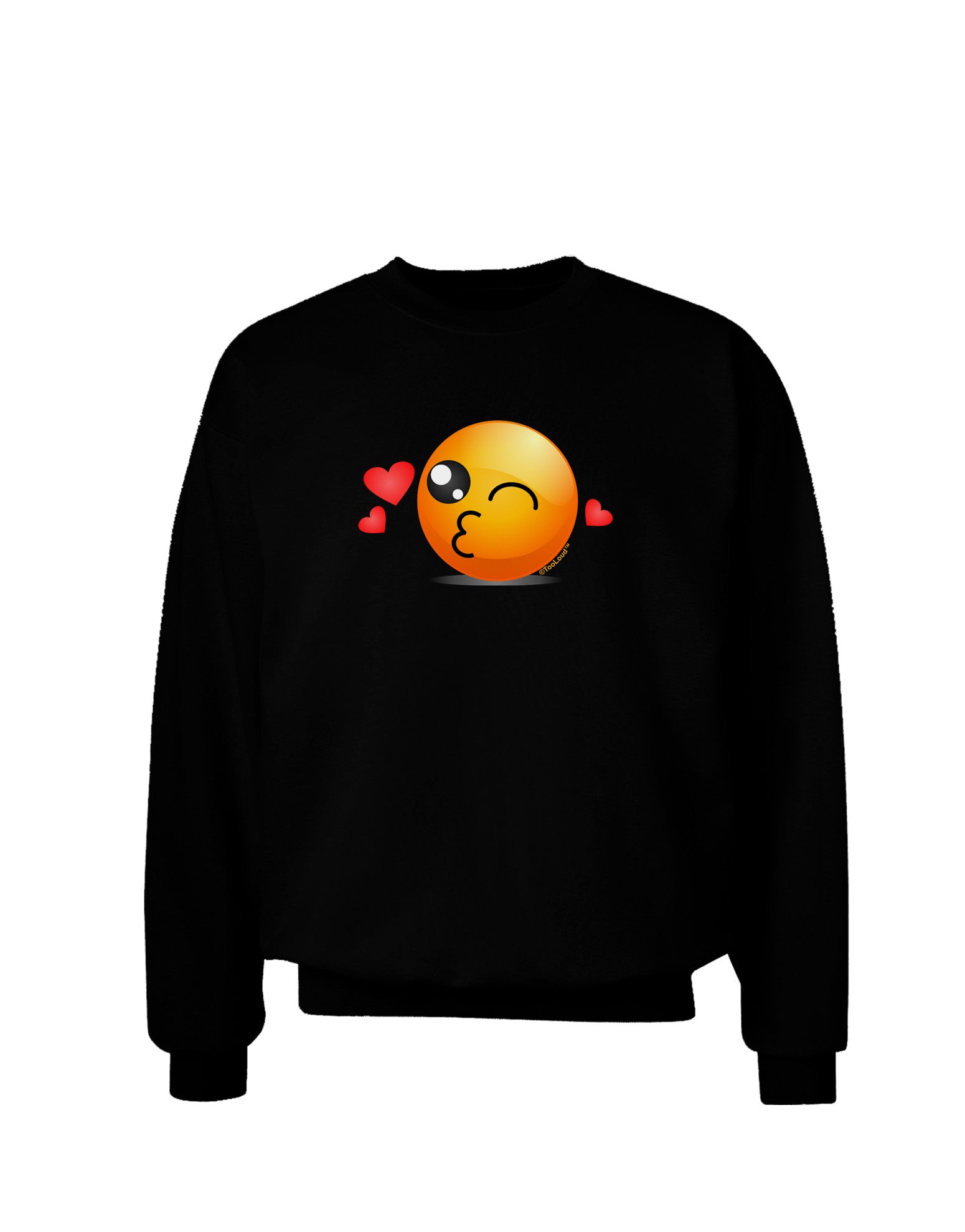 Kissy Face Emoji Adult Dark Sweatshirt-Sweatshirts-TooLoud-Black-Small-Davson Sales