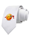 Kissy Face Emoji Girl Printed White Necktie