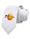 Kissy Face Emoji Printed White Necktie