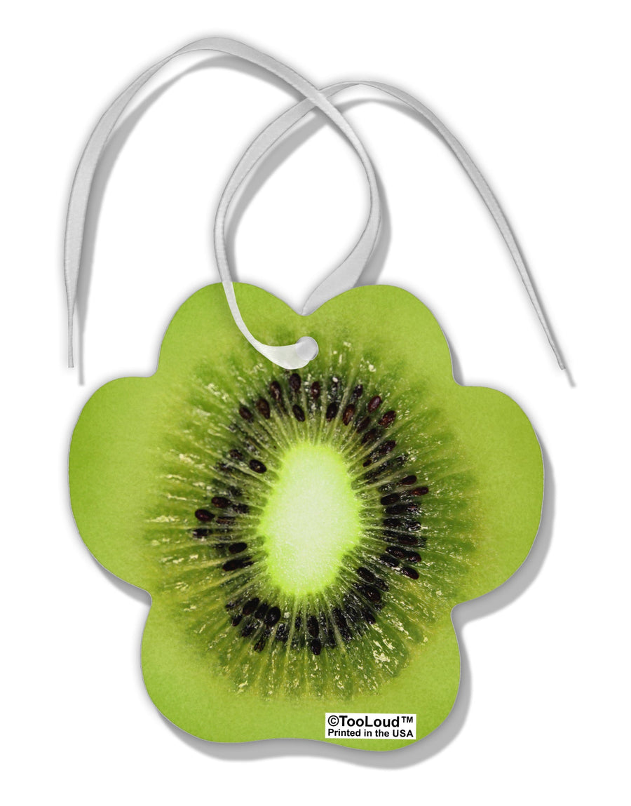 Kiwi Fruit Paw Print Shaped Ornament All Over Print by TooLoud-Ornament-TooLoud-White-Davson Sales