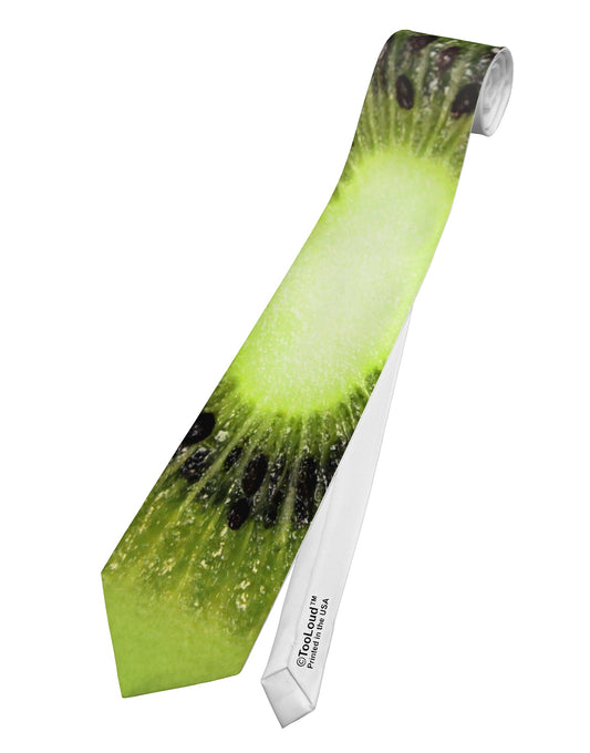 Kiwi Fruit Printed White Necktie All Over Print by TooLoud