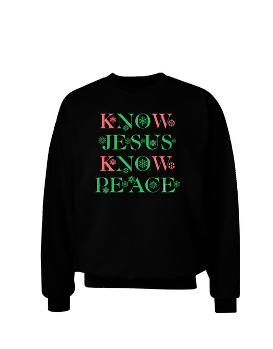 Know Jesus Know Peace Christmas Adult Dark Sweatshirt-Sweatshirts-TooLoud-Black-Small-Davson Sales