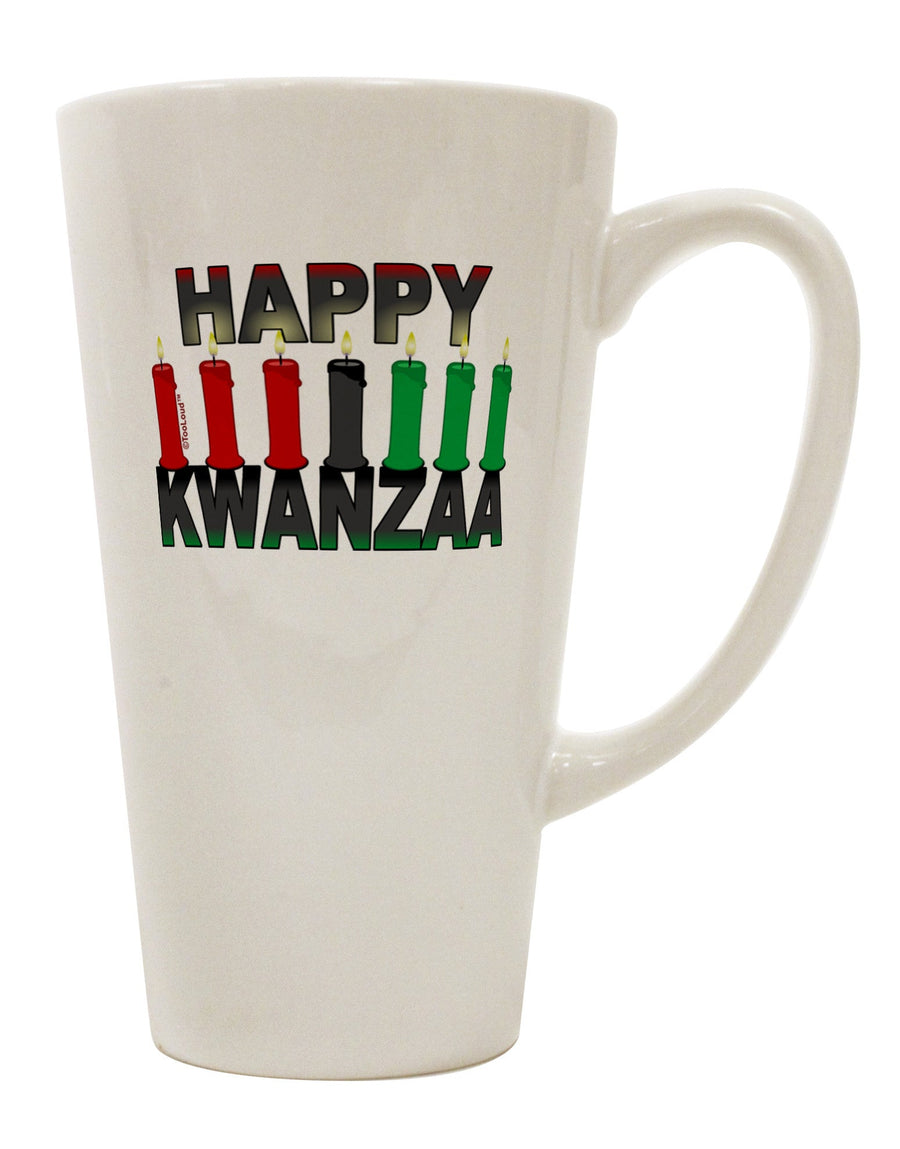 Kwanzaa Celebration Conical Latte Coffee Mug - Expertly Crafted for Your Joyful Sipping Experience-Conical Latte Mug-TooLoud-White-Davson Sales