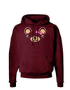 Kyu-T Ears - Beartholomea Girl Teddy Bear Dark Hoodie Sweatshirt-Hoodie-TooLoud-Maroon-Small-Davson Sales