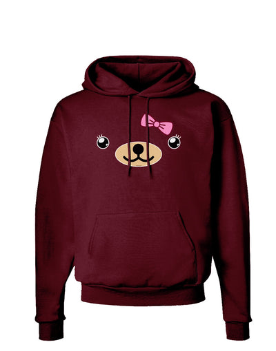 Kyu-T Face - Beartholomea Cute Girl Bear Dark Hoodie Sweatshirt-Hoodie-TooLoud-Maroon-Small-Davson Sales