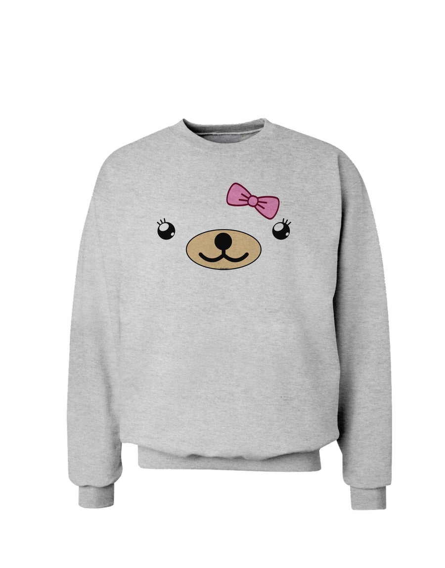 Kyu-T Face - Beartholomea Cute Girl Bear Sweatshirt-Sweatshirts-TooLoud-White-Small-Davson Sales