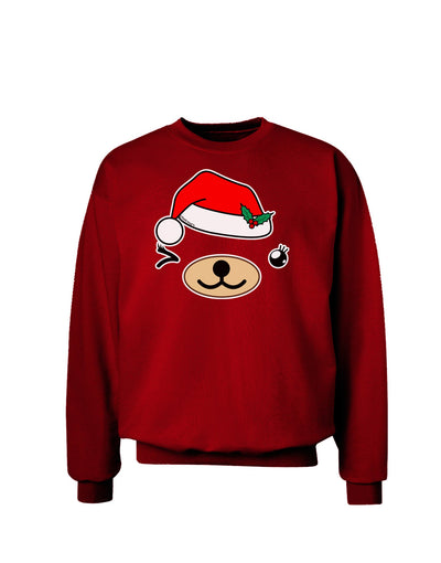 Kyu-T Face Beartholomea Santa Girl Bear Adult Dark Sweatshirt-Sweatshirt-TooLoud-Deep-Red-Small-Davson Sales