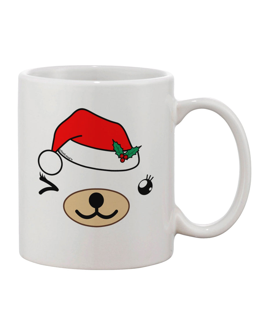 Kyu-T Face Beartholomea Santa Girl Bear Printed 11 oz Coffee Mug - Expertly Crafted Drinkware-11 OZ Coffee Mug-TooLoud-White-Davson Sales