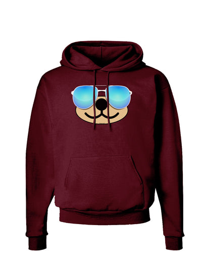 Kyu-T Face - Beartholomew Cool Sunglasses Dark Hoodie Sweatshirt-Hoodie-TooLoud-Maroon-Small-Davson Sales