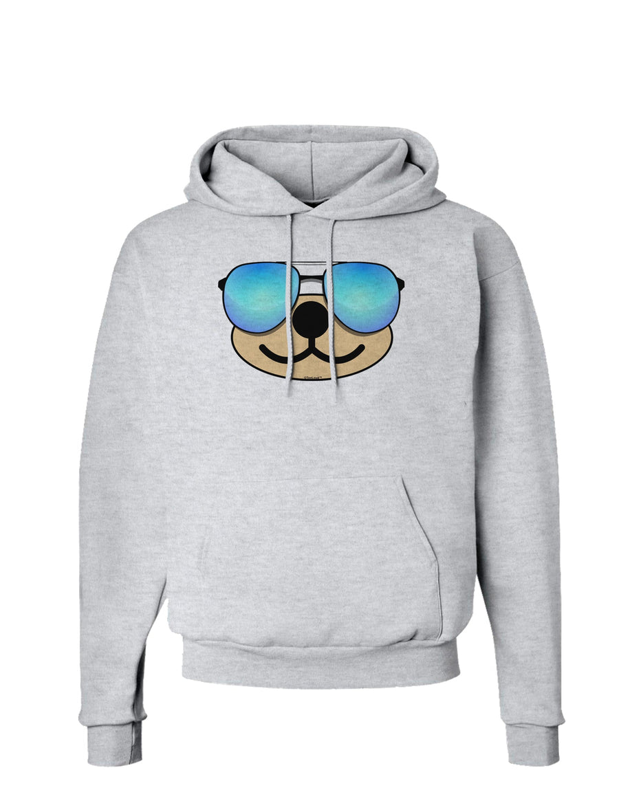 Kyu-T Face - Beartholomew Cool Sunglasses Hoodie Sweatshirt-Hoodie-TooLoud-White-Small-Davson Sales