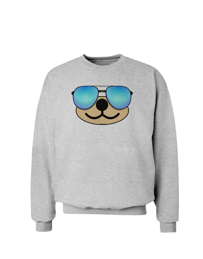 Kyu-T Face - Beartholomew Cool Sunglasses Sweatshirt-Sweatshirts-TooLoud-AshGray-Small-Davson Sales