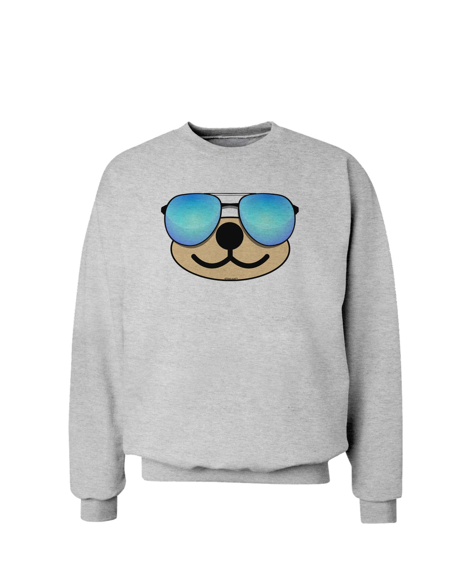 Kyu-T Face - Beartholomew Cool Sunglasses Sweatshirt-Sweatshirts-TooLoud-White-Small-Davson Sales