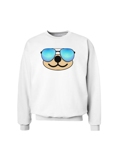 Kyu-T Face - Beartholomew Cool Sunglasses Sweatshirt-Sweatshirts-TooLoud-White-Small-Davson Sales