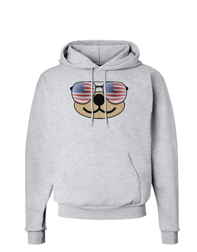 Kyu-T Face - Beartholomew Patriotic Sunglasses Hoodie Sweatshirt-Hoodie-TooLoud-AshGray-Small-Davson Sales