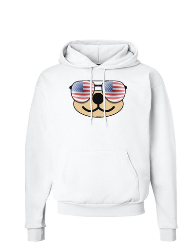 Kyu-T Face - Beartholomew Patriotic Sunglasses Hoodie Sweatshirt-Hoodie-TooLoud-White-Small-Davson Sales