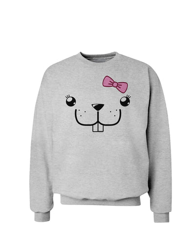 Kyu-T Face - Bucklette Cute Girl Beaver Sweatshirt-Sweatshirts-TooLoud-AshGray-Small-Davson Sales