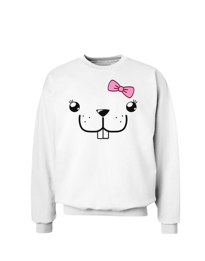 Kyu-T Face - Bucklette Cute Girl Beaver Sweatshirt-Sweatshirts-TooLoud-White-Small-Davson Sales