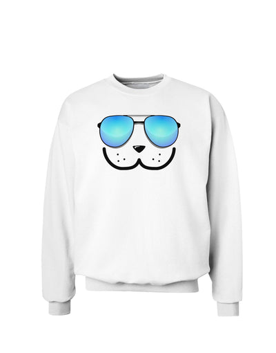 Kyu-T Face - Dewy Cool Sunglasses Sweatshirt-Sweatshirts-TooLoud-White-Small-Davson Sales