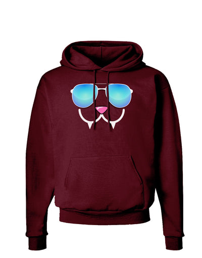 Kyu-T Face - Fangs Cool Sunglasses Dark Hoodie Sweatshirt-Hoodie-TooLoud-Maroon-Small-Davson Sales