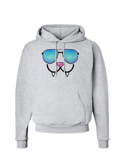 Kyu-T Face - Fangs Cool Sunglasses Hoodie Sweatshirt-Hoodie-TooLoud-AshGray-Small-Davson Sales