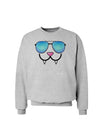 Kyu-T Face - Fangs Cool Sunglasses Sweatshirt-Sweatshirts-TooLoud-AshGray-Small-Davson Sales