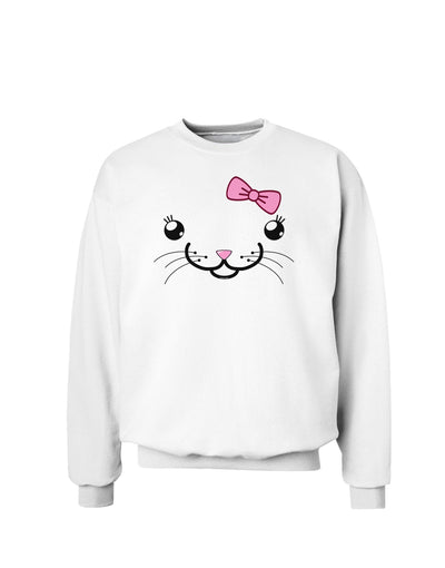 Kyu-T Face - Kattia Cute Girl Cat Sweatshirt-Sweatshirts-TooLoud-White-Small-Davson Sales