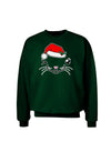 Kyu-T Face Kattia Santa Hat Girl Cat Adult Dark Sweatshirt-Sweatshirts-TooLoud-Deep-Forest-Green-Small-Davson Sales