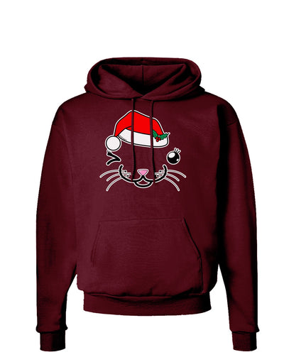 Kyu-T Face Kattia Santa Hat Girl Cat Dark Hoodie Sweatshirt-Hoodie-TooLoud-Maroon-Small-Davson Sales