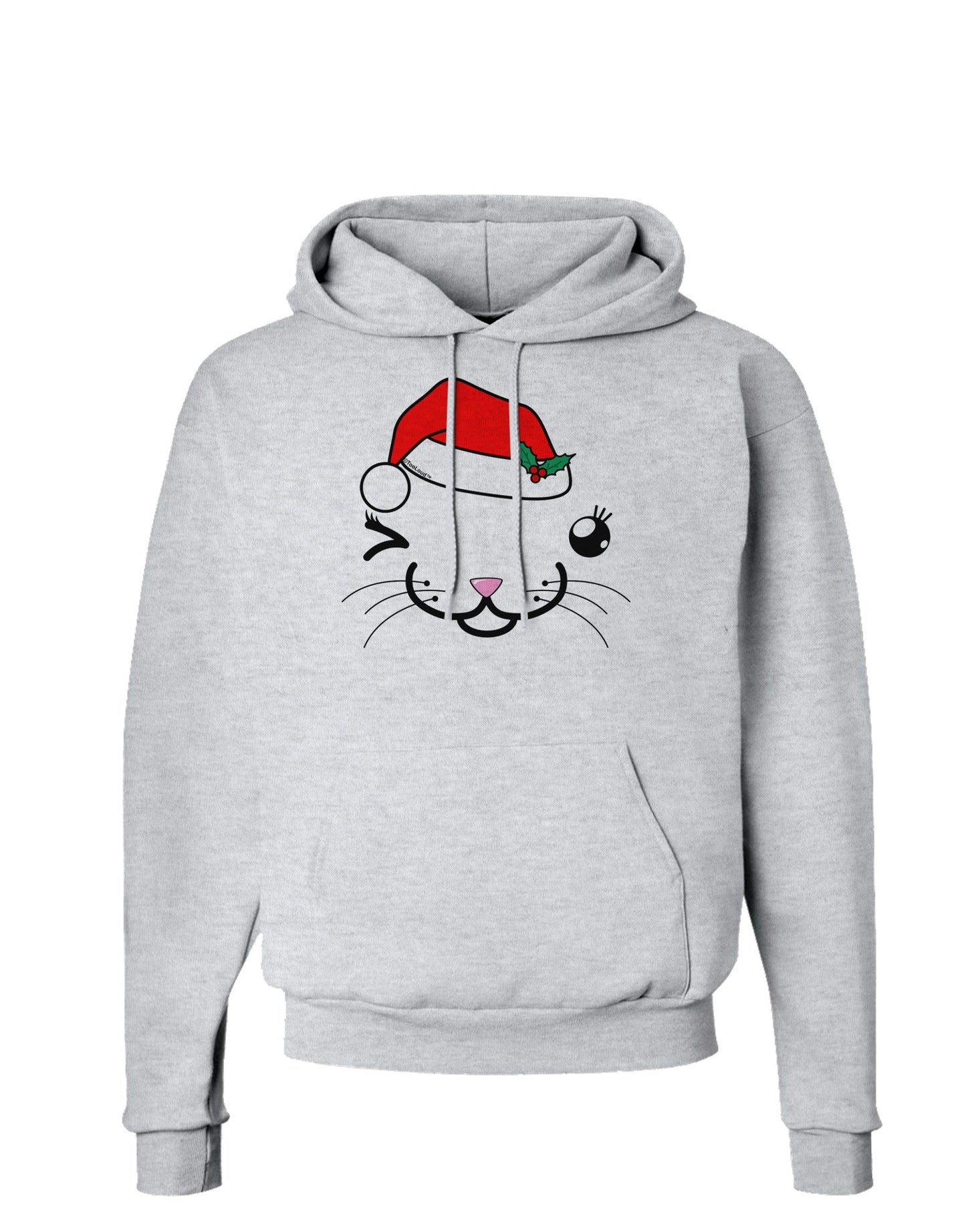 Kyu-T Face Kattia Santa Hat Girl Cat Hoodie Sweatshirt-Hoodie-TooLoud-AshGray-Small-Davson Sales