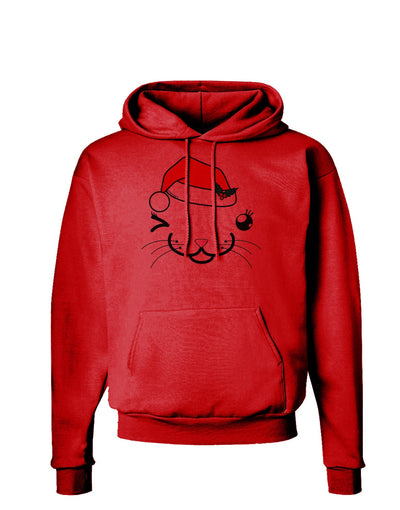 Kyu-T Face Kattia Santa Hat Girl Cat Hoodie Sweatshirt-Hoodie-TooLoud-Red-Small-Davson Sales