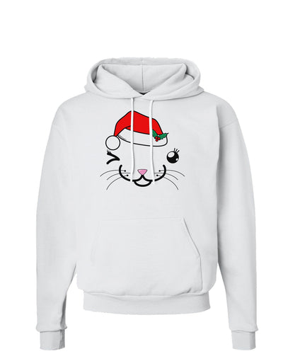 Kyu-T Face Kattia Santa Hat Girl Cat Hoodie Sweatshirt-Hoodie-TooLoud-White-Small-Davson Sales