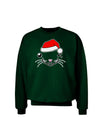 Kyu-T Face Kattio Santa Hat Boy Cat Adult Dark Sweatshirt-Sweatshirts-TooLoud-Deep-Forest-Green-Small-Davson Sales