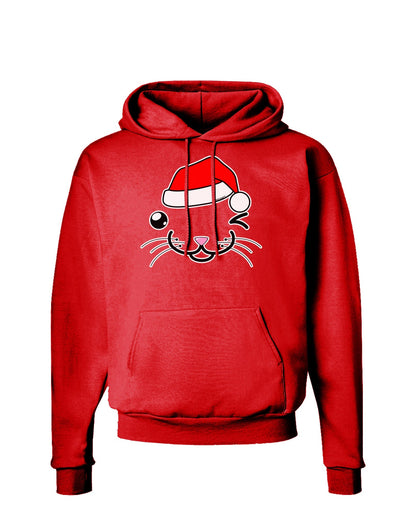 Kyu-T Face Kattio Santa Hat Boy Cat Dark Hoodie Sweatshirt-Hoodie-TooLoud-Red-Small-Davson Sales