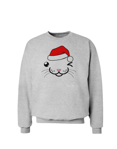 Kyu-T Face Kattio Santa Hat Boy Cat Sweatshirt-Sweatshirts-TooLoud-AshGray-Small-Davson Sales