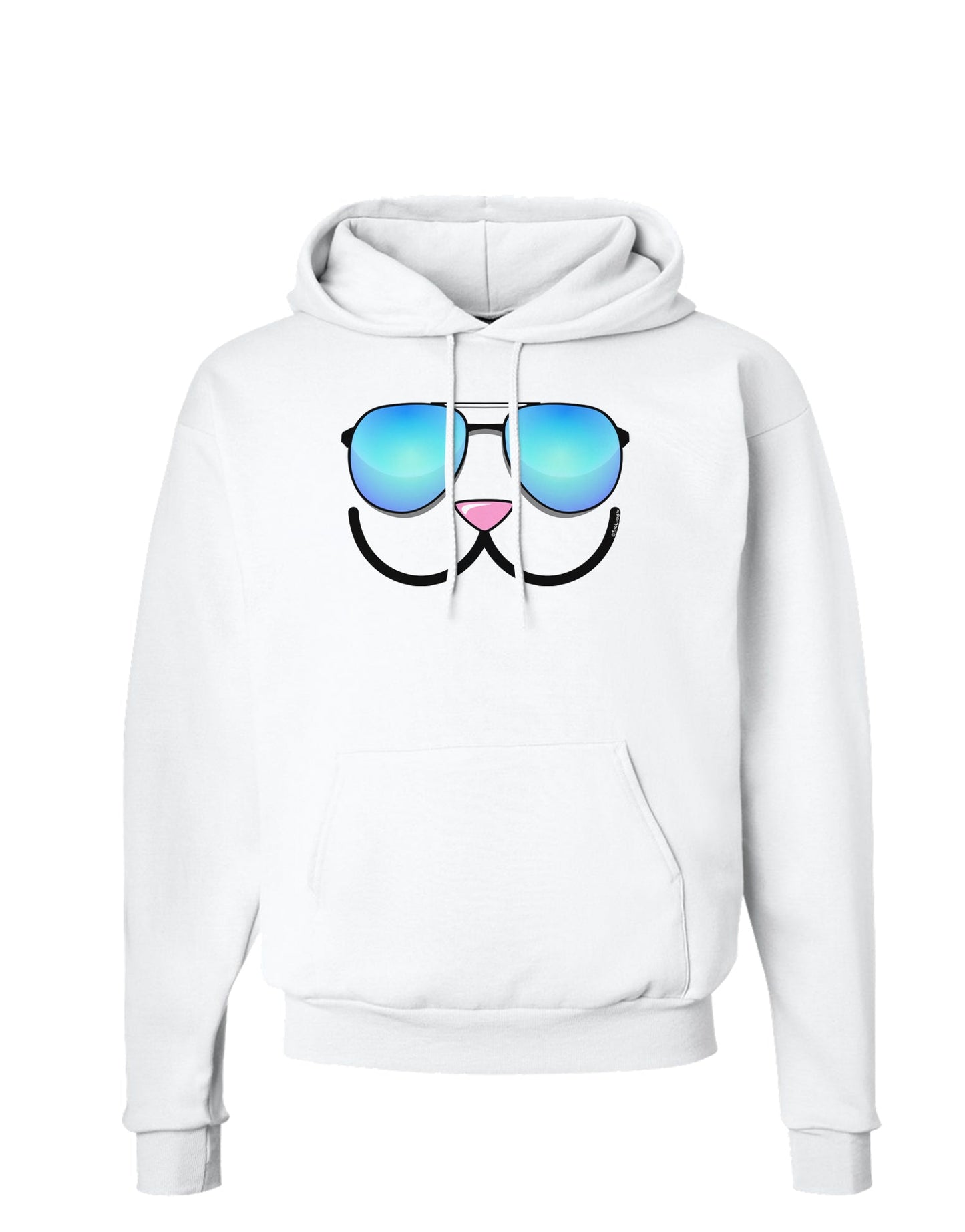 Kyu-T Face - Kawa Cool Sunglasses Hoodie Sweatshirt-Hoodie-TooLoud-White-Small-Davson Sales