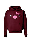 Kyu-T Face - Oinkette Cute Girl Piglet Dark Hoodie Sweatshirt-Hoodie-TooLoud-Maroon-Small-Davson Sales