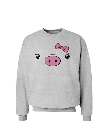 Kyu-T Face - Oinkette Cute Girl Piglet Sweatshirt-Sweatshirts-TooLoud-AshGray-Small-Davson Sales