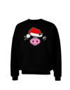 Kyu-T Face Oinkette Santa Hat Girl Pig Adult Dark Sweatshirt-Sweatshirts-TooLoud-Black-Small-Davson Sales