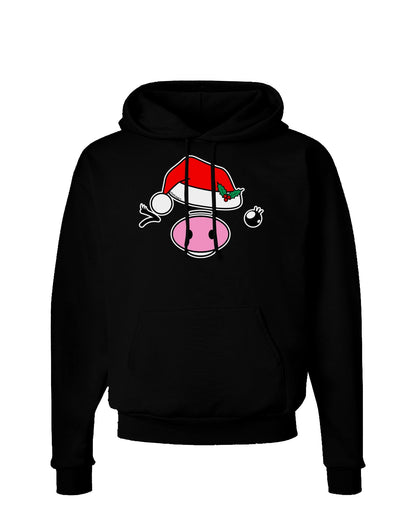 Kyu-T Face Oinkette Santa Hat Girl Pig Dark Hoodie Sweatshirt-Hoodie-TooLoud-Black-Small-Davson Sales