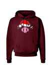 Kyu-T Face Oinkette Santa Hat Girl Pig Dark Hoodie Sweatshirt-Hoodie-TooLoud-Maroon-Small-Davson Sales