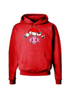 Kyu-T Face Oinkette Santa Hat Girl Pig Dark Hoodie Sweatshirt-Hoodie-TooLoud-Red-Small-Davson Sales