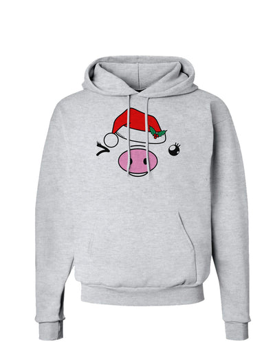 Kyu-T Face Oinkette Santa Hat Girl Pig Hoodie Sweatshirt-Hoodie-TooLoud-AshGray-Small-Davson Sales