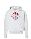 Kyu-T Face Oinkette Santa Hat Girl Pig Hoodie Sweatshirt-Hoodie-TooLoud-White-Small-Davson Sales