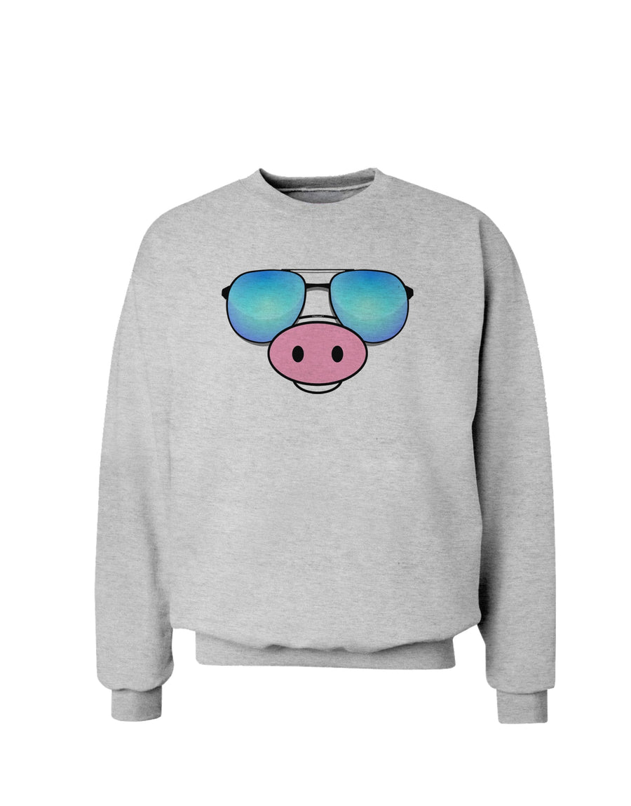 Kyu-T Face - Oinkz Cool Sunglasses Sweatshirt-Sweatshirts-TooLoud-White-Small-Davson Sales