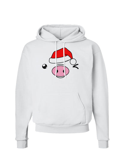 Kyu-T Face Oinkz Santa Hat Boy Pig Hoodie Sweatshirt-Hoodie-TooLoud-White-Small-Davson Sales