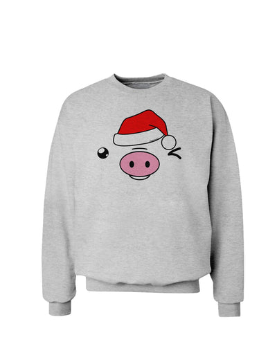 Kyu-T Face Oinkz Santa Hat Boy Pig Sweatshirt-Sweatshirts-TooLoud-AshGray-Small-Davson Sales